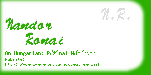 nandor ronai business card